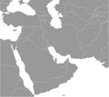 Map Middle East vector. Gray similar Middle East map blank vector on transparent background. Gray similar Middle East map